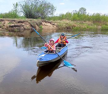 Раз лопатень, два лопатень в байдарке